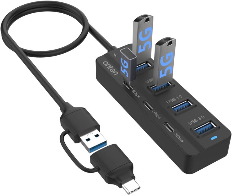 onten USB-A$USB-C HUB, 7Ports Hub (USB-C) - Image 1